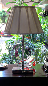 Superb Vintage Art Deco Italian concentric movable ring chrome side table lamp.