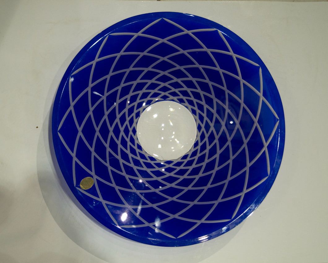 blue crystal serving plate